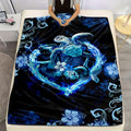 Axyaa Blue Sea Turtle Bohemian Animal Print Throw Blanket - Soft Sofa Couch Bed Decor