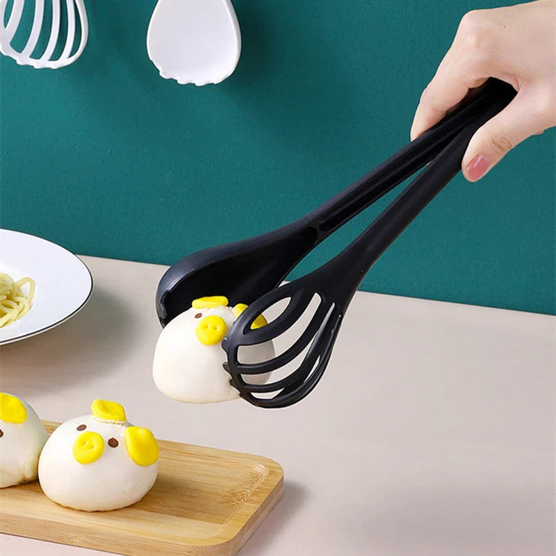 Axyaa 3-in-1 Kitchen Utensil Set: Pasta Clips, Food Tongs, Mixer