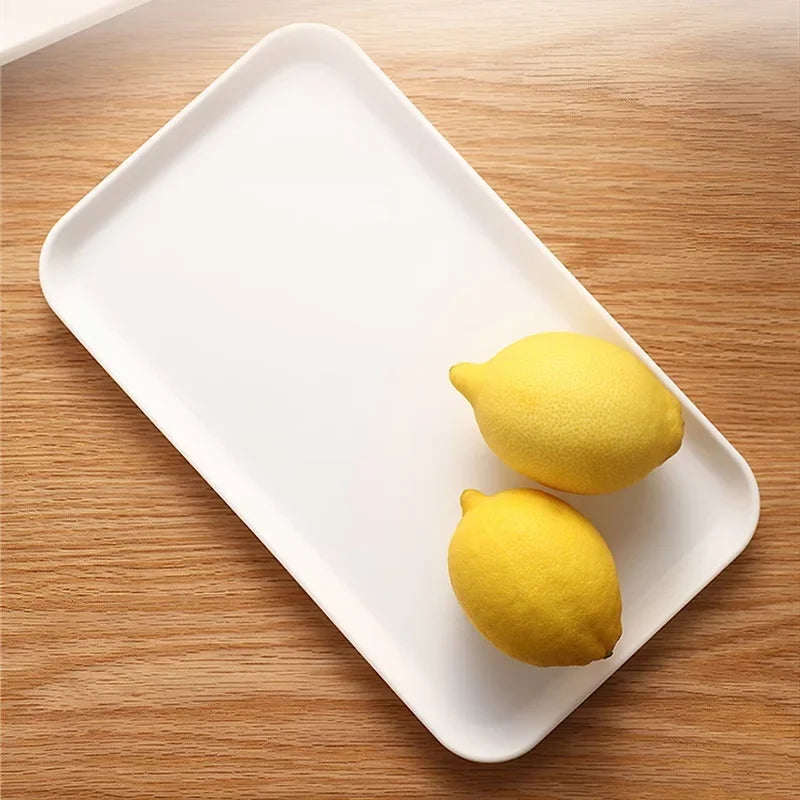 Axya White Plastic Tray: Simple Multi-function Storage for Home Kitchen and Bathroom