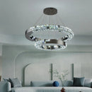 Axyaa Crystal Pendant Lights Modern Luxury LED Chandeliers Gold Ring Lamps for Home Decor