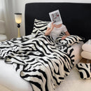 Axyaa Zebra Print Fleece Throw Blanket | Super Soft Plush Blanket for Sofa Bed Car