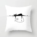 Axyaa Cartoon Black Cat Cushion Cover 45*45cm