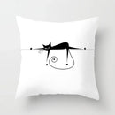 Axyaa Cartoon Black Cat Cushion Cover 45*45cm