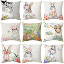 Axyaa Bunny Cushion Cover: Cartoon Rabbit Farmhouse Decor Pillowcase