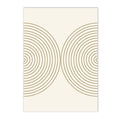 Axyaa Beige Rainbow Geometric Line Abstract Boho Canvas Wall Art Painting