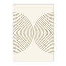 Axyaa Beige Rainbow Geometric Line Abstract Boho Canvas Wall Art Painting