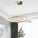 Axyaa Modern Crystal Round Chandelier Pendant Light for Living Room Bedroom