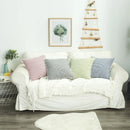 Axyaa Striped Pattern Ball Edge Pillow Case 45x45cm for Living Room Sofa