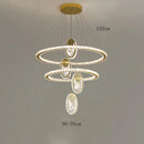 Axyaa Crystal Chandelier Stair Pendant Lamp Living Room Interior Lighting