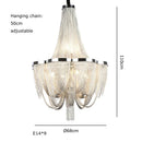 Axyaa Chrome Aluminum Chain Pendant LED Ceiling Light Fixture