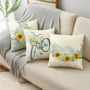 Axyaa Spring Floral Oil Painting Pillowcase for Home and Car Decor