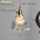 Axyaa Vintage Clear Glass Brass Pendant Light for Kitchen Dining Bedroom