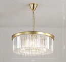 Axyaa Metal and Crystal Pendant Light - Stylish LED Chandelier for Living Room