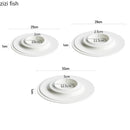 Axyaa White Ceramic Dining Plate Set,  Elegant Round Deep Soup & Dessert Plates