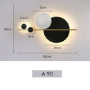 Axyaa Black Metal Moon Wall Lamp for Living Room Decor & LED Lighting