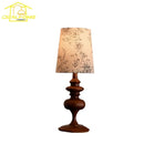 Axyaa French Vintage Fabric Art Table Lamp - LED Solid Wood Desk Light