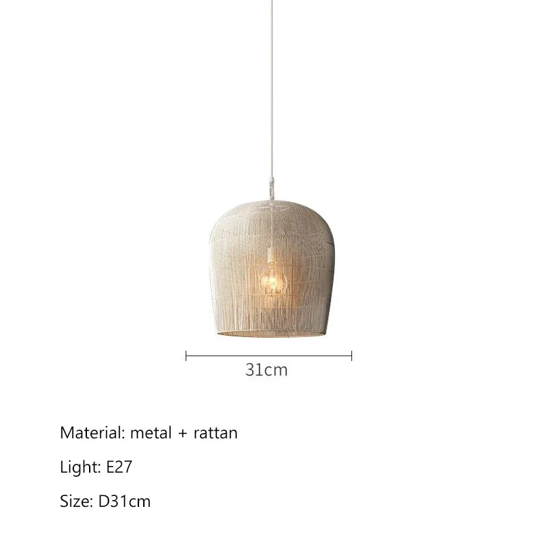 Axyaa Wabi Sabi Rattan Pendant Light for Home Decor