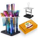 Axyaa 24-Piece Stainless Steel Hammer Pattern Cutlery Set