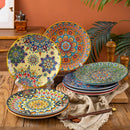 Axyaa Bohemian Ceramic Plate: Creative Western Cuisine Restaurant Home Plate