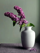 Axya White Ceramic Vase: Japanese Minimalist Zen Flower Arrangement