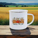 Axyaa Thanksgiving Enamel Mug Pumpkin Soup Harvest Pattern Coffee Cup