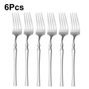 Axyaa Stainless Steel Cutlery Set - Knife, Fork, Spoon - 30Pcs Solid Color Dinnerware