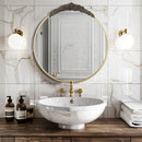 Axyaa Baroque Antique Brass Edge Wall Mirror for Entryway, Bathroom, Living Room