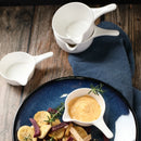 Axya White Ceramic Spice Dish with Handle and Sauces Cup