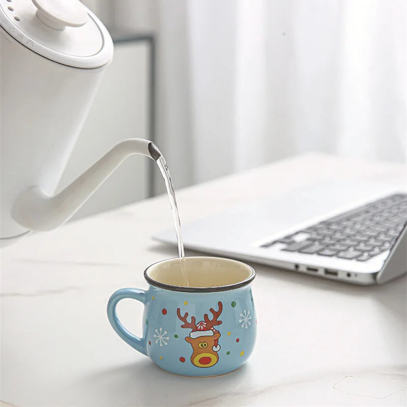 Axyaa Santa Cartoon Christmas Mousse Mug for Home & Office, Kids Xmas Gift