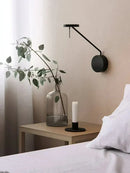 Axyaa Flexible Swing Arm Black Wall Lamp for Bedroom and Study Room