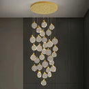 Axyaa Crystal Chandelier Stair Pendant Living Room Interior Lighting