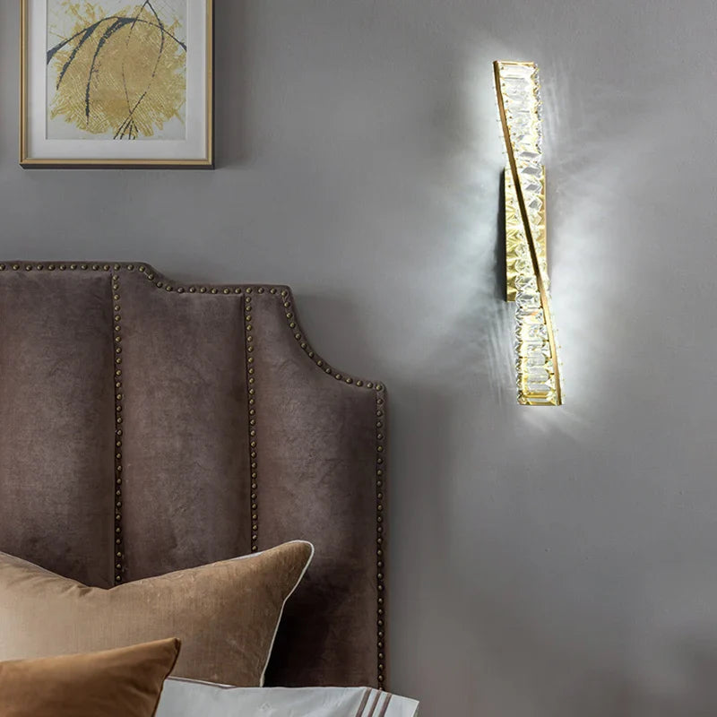 Axyaa Water Wave Crystal Wall Lamp for Luxurious Indoor Decor