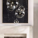 Axyaa Modern Simple Metal Pendant Lights Clear Glass Globe G4 Hanging Lamps