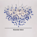Axyaa Crystal Teardrop Chandelier: Elegant Glass Pendant Lamp for Bedroom Ceiling Lighting