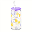 Axyaa Butterfly Lemon Double Wall Mason Jar Cup