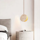Axyaa Stone Cream Led Chandelier Pendant Lamp for Bedroom Atmosphere Lighting