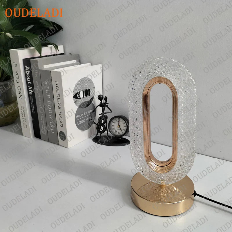 Axya Luxury Crystal Table Lamp - LED Bedroom Bedside Desk Romantic Night Light