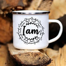 Axyaa Strong Beautiful Christian Enamel Coffee Cup, Vintage Outdoor Travel Mug