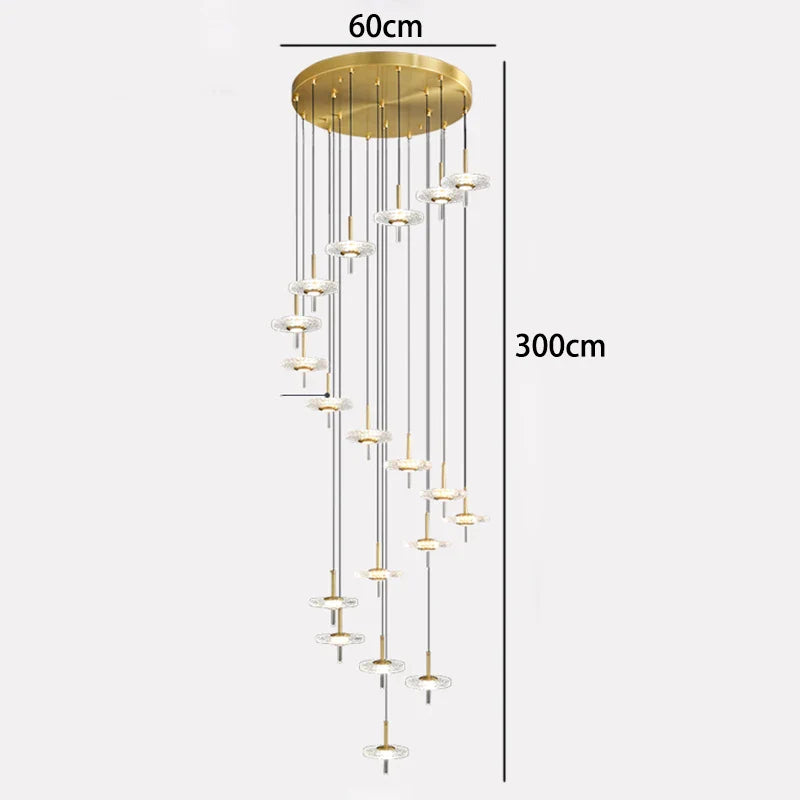 Axyaa Nordic Stair Chandelier Pendant Lights for Living Room and Dining Room