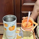 Axyaa Stainless Steel Double Drinking Thermos Vacuum Tumbler with Straw Cup