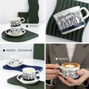 Axyaa Medieval Ceramic Mug & Saucer Set - Retro Coffee Cup Creative Design