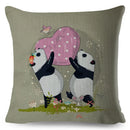 Axyaa Cartoon Panda Bear Pillowcase 45x45cm for Home Decor