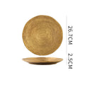 Axyaa Frosted Golden Ceramic Dinner Plate Steak Pasta Salad Dessert Bowl Molecular Cuisine Specialty Tableware.