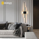 Axyaa LED Black Iron Wall Lamp for Living Room, Bedroom, or TV Background