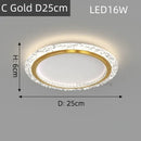 Axyaa Gold Acrylic Round Ceiling Light - Nordic Creative Bedroom Lamp