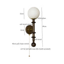 Axyaa White Glass LED Wall Lamp | French Vintage | Bedroom, Living Room, Bathroom Mirror Light
