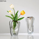 Axyaa Transparent Glass Vase: Thickened Hydroponic Artistic Flower Vessel Home Décor Craft