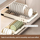Axyaa Stainless Steel Expandable Rack: Kitchen Cabinet Bowl & Plate Storage Organizer