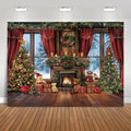 Cute Bear Tapestry Christmas Background Cloth for Home Party Decoration by Axyaa