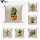 Axyaa Nordic Cactus Pillowcase 45*45cm Beige Fur Linen Cushion Cover